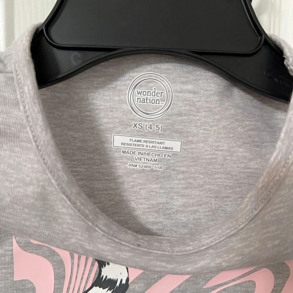 Wonder Nation Gray and Pink Cat Pajama Set